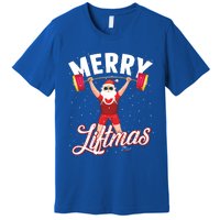 Merry Liftmas Cool Santa Claus Lifting Gym Gift Premium T-Shirt