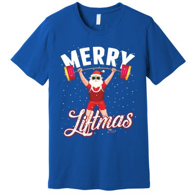 Merry Liftmas Cool Santa Claus Lifting Gym Gift Premium T-Shirt