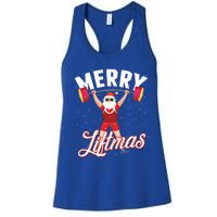 Merry Liftmas Cool Santa Claus Lifting Gym Gift Women's Racerback Tank