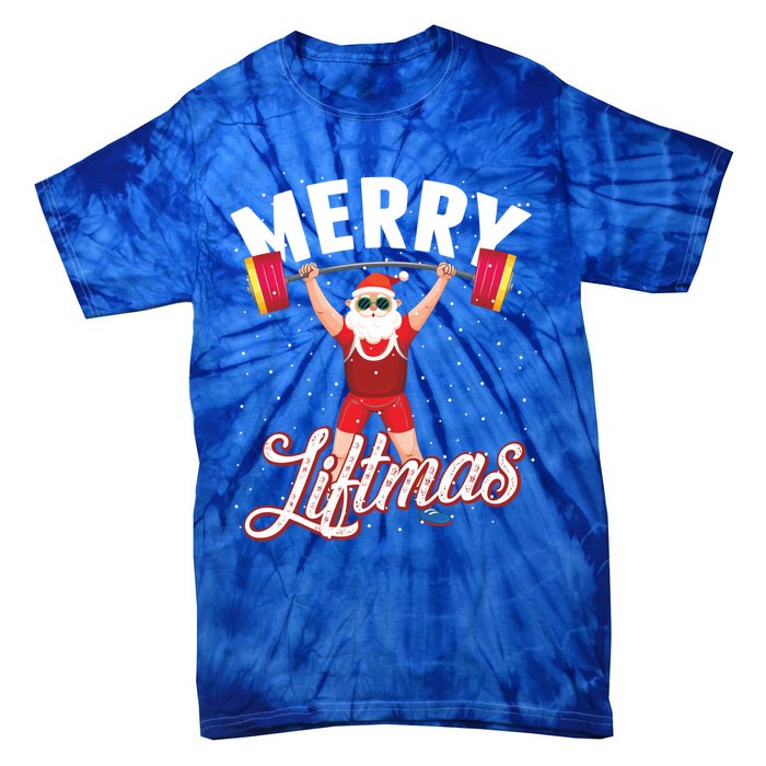 Merry Liftmas Cool Santa Claus Lifting Gym Gift Tie-Dye T-Shirt