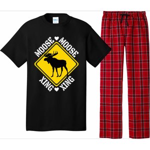 Moose Lovers Crossing Sign Pajama Set