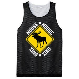 Moose Lovers Crossing Sign Mesh Reversible Basketball Jersey Tank