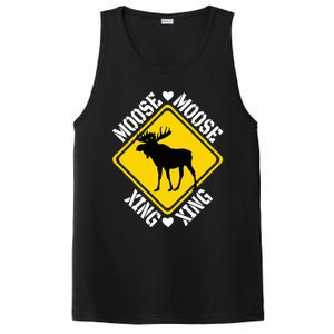 Moose Lovers Crossing Sign PosiCharge Competitor Tank