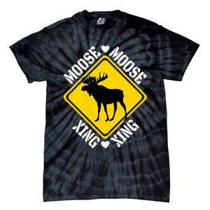 Moose Lovers Crossing Sign Tie-Dye T-Shirt