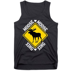 Moose Lovers Crossing Sign Tank Top