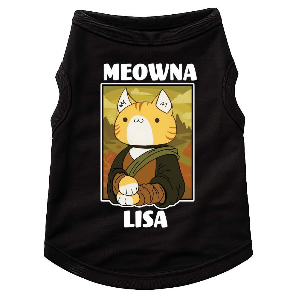 Meowna Lisa Cat Portrait Doggie Tank