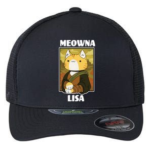 Meowna Lisa Cat Portrait Flexfit Unipanel Trucker Cap