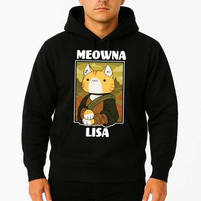 Meowna Lisa Cat Portrait Hoodie