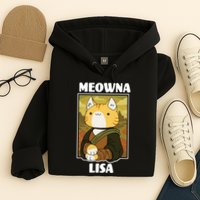 Meowna Lisa Cat Portrait Hoodie