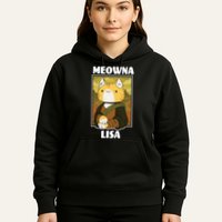 Meowna Lisa Cat Portrait Hoodie