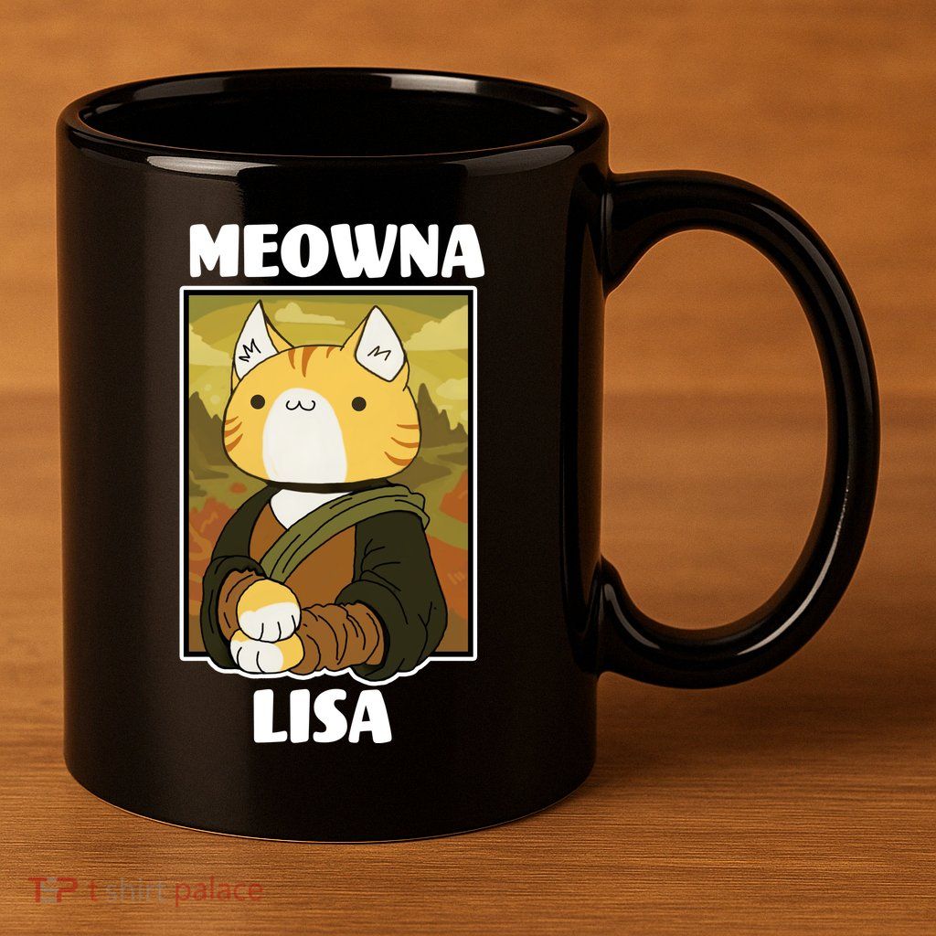 Meowna Lisa Cat Portrait 11oz C Handle Ceramic Mug