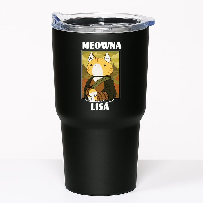 Meowna Lisa Cat Portrait Tumbler