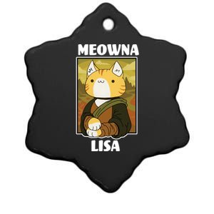 Meowna Lisa Cat Portrait Ceramic Star Ornament