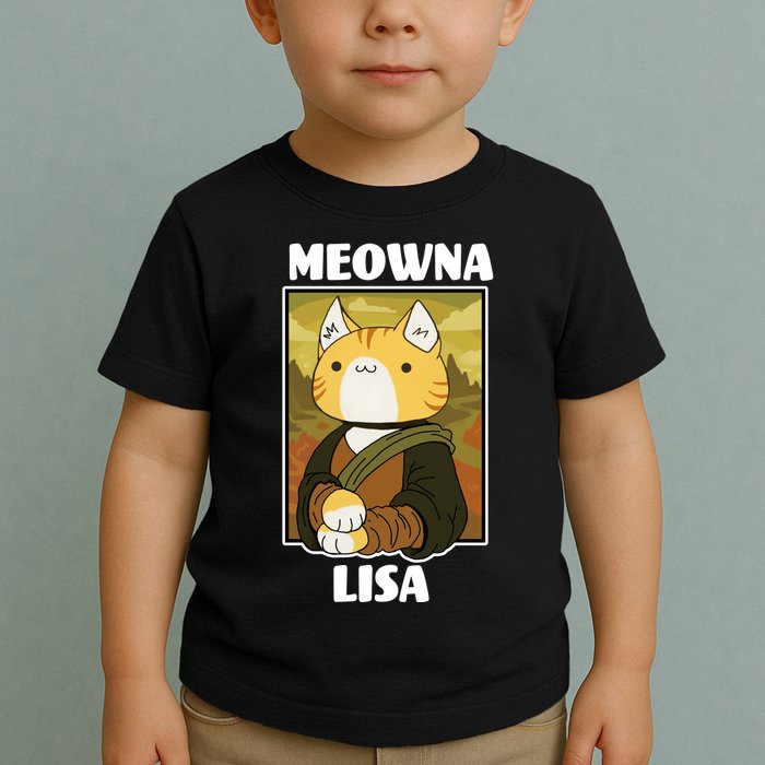 Meowna Lisa Cat Portrait Toddler T-Shirt