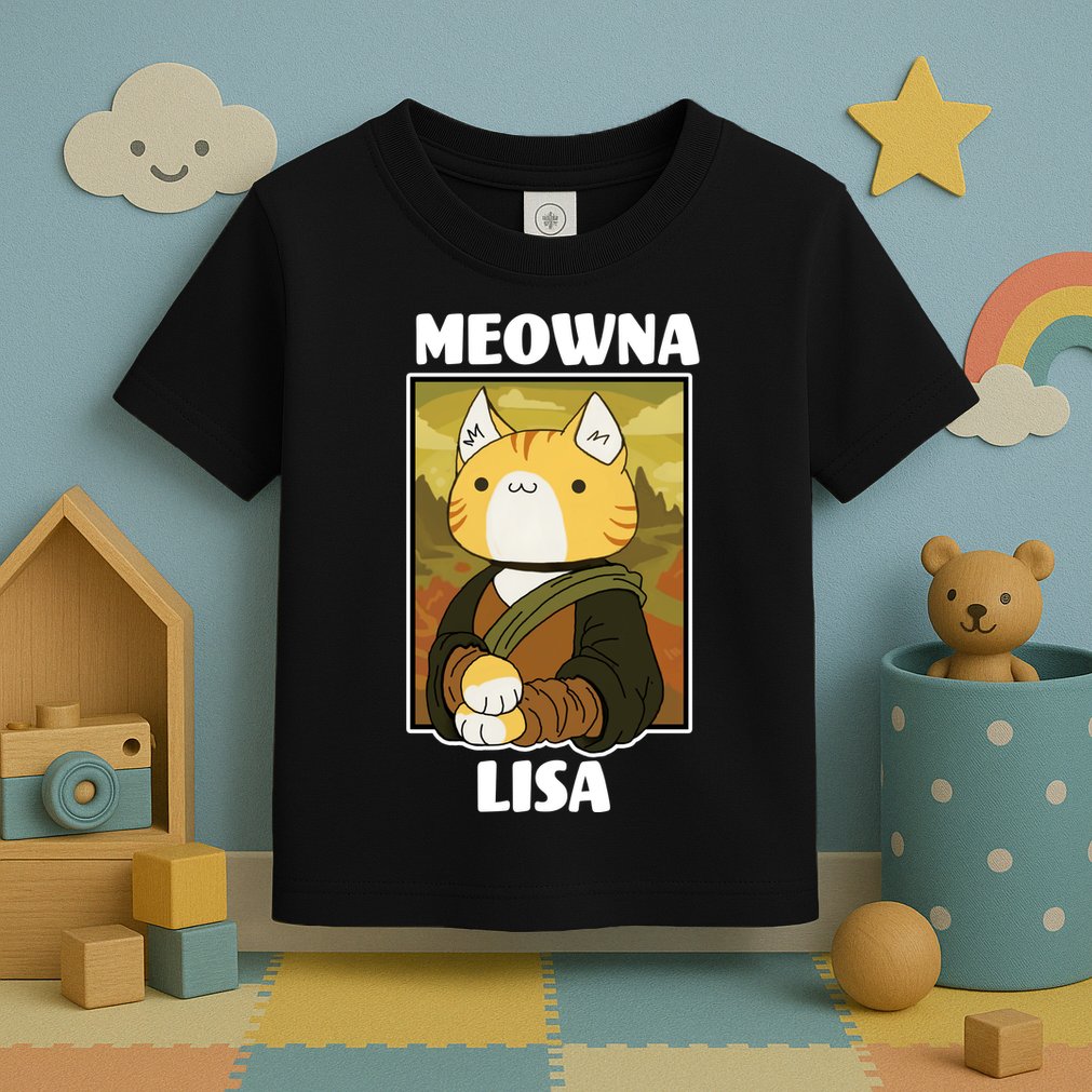 Meowna Lisa Cat Portrait Toddler T-Shirt