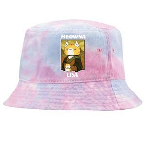 Meowna Lisa Cat Portrait Tie-Dyed Bucket Hat