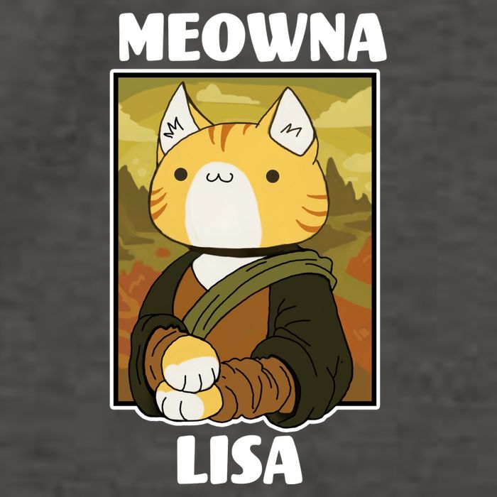 Meowna Lisa Cat Portrait Vector Backpack