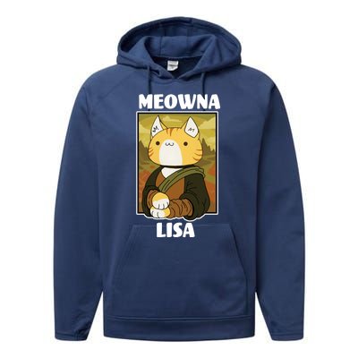 Meowna Lisa Cat Portrait Performance Fleece Hoodie