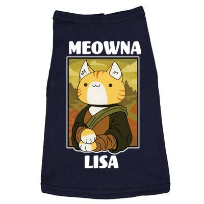 Meowna Lisa Cat Portrait Doggie Tank