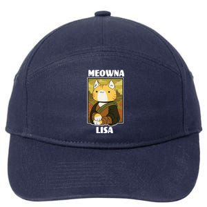 Meowna Lisa Cat Portrait 7-Panel Snapback Hat