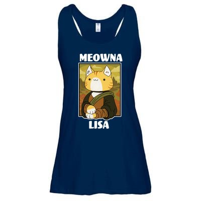 Meowna Lisa Cat Portrait Ladies Essential Flowy Tank