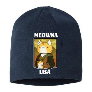 Meowna Lisa Cat Portrait Sustainable Beanie