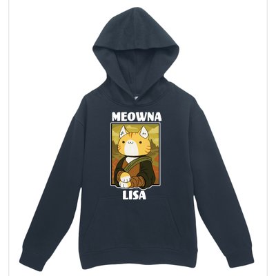 Meowna Lisa Cat Portrait Urban Pullover Hoodie