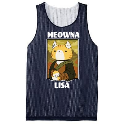 Meowna Lisa Cat Portrait Mesh Reversible Basketball Jersey Tank