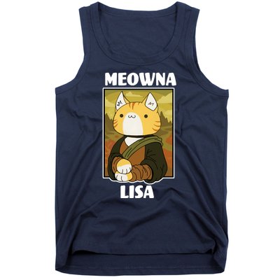 Meowna Lisa Cat Portrait Tank Top