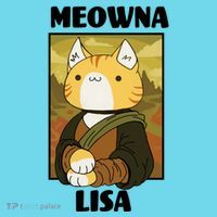 Meowna Lisa Cat Portrait Button