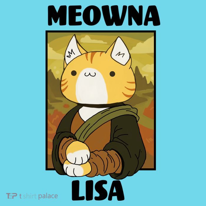 Meowna Lisa Cat Portrait Button