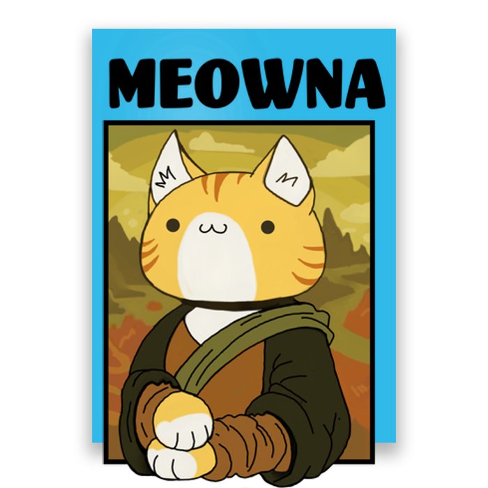 Meowna Lisa Cat Portrait Poster