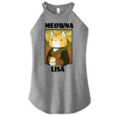 Meowna Lisa Cat Portrait Women’s Perfect Tri Rocker Tank