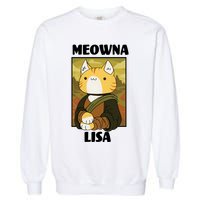 Meowna Lisa Cat Portrait Garment-Dyed Sweatshirt