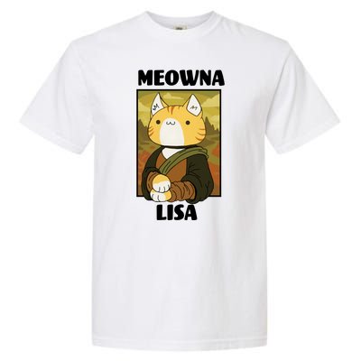 Meowna Lisa Cat Portrait Garment-Dyed Heavyweight T-Shirt