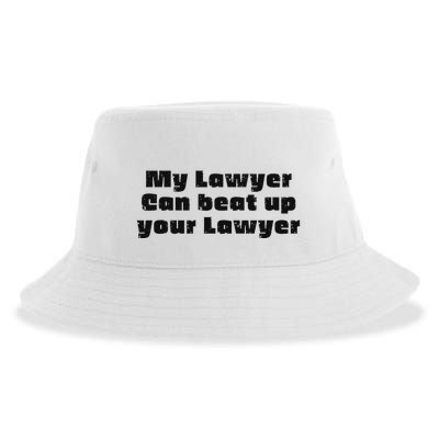 My Lawyer Can Beat Up Your Lawyer Funny Attorney Law School Sustainable Bucket Hat