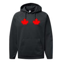 Maple Leaf Canada Day Canadian Flag Performance Fleece Hoodie