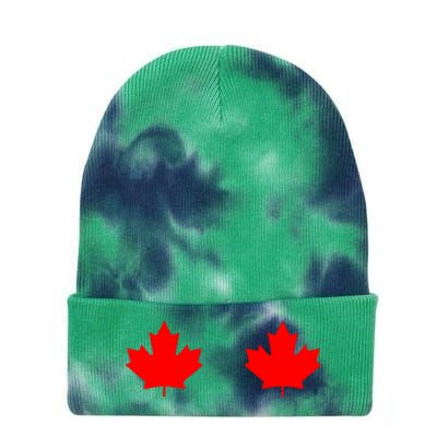 Maple Leaf Canada Day Canadian Flag Tie Dye 12in Knit Beanie