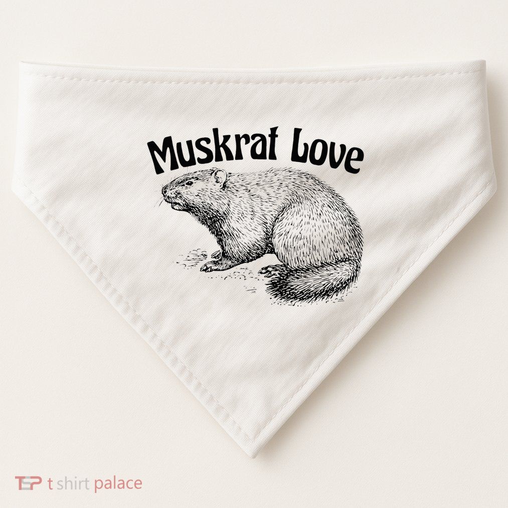 Muskrat Love Cute And Funny Unusual Family Pet USA-Made Doggie Bandana