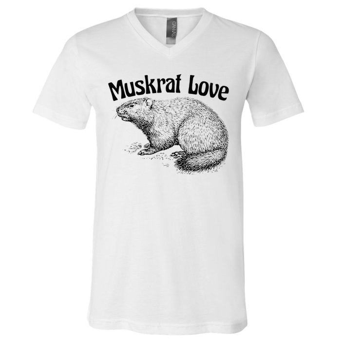 Muskrat Love Cute And Funny Unusual Family Pet V-Neck T-Shirt