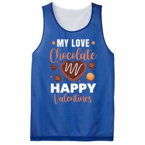 My Love Chocolate Happy Valentines Funny Food Lover Graphic Cute Gift Mesh Reversible Basketball Jersey Tank