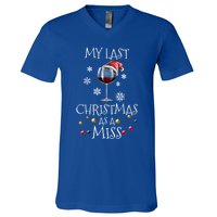 My Last Christmas As A Miss Engaget Bachelorette Party Gift V-Neck T-Shirt