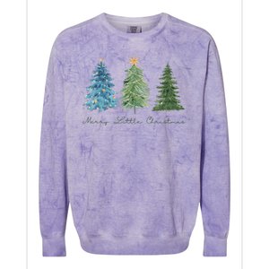 Merry Little Christmas Tree Holiday Colorblast Crewneck Sweatshirt