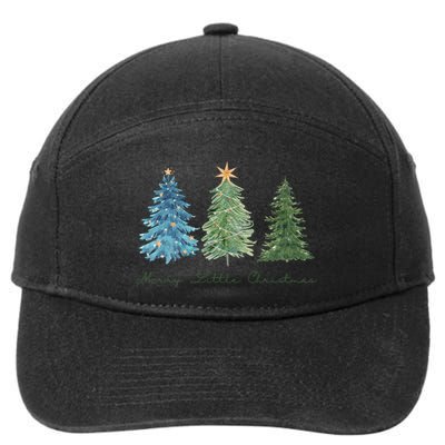 Merry Little Christmas Tree Holiday 7-Panel Snapback Hat