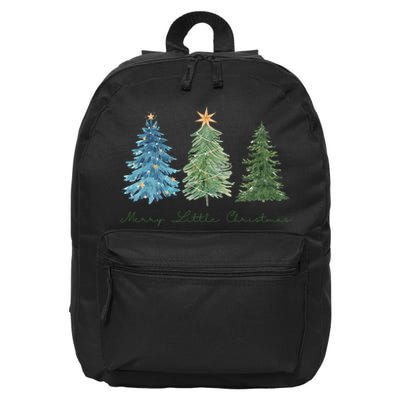 Merry Little Christmas Tree Holiday 16 in Basic Backpack
