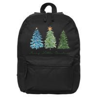 Merry Little Christmas Tree Holiday 16 in Basic Backpack