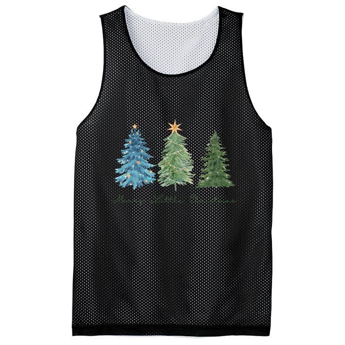 Merry Little Christmas Tree Holiday Mesh Reversible Basketball Jersey Tank