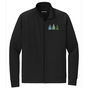 Merry Little Christmas Tree Holiday Stretch Full-Zip Cadet Jacket