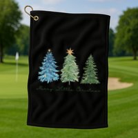 Merry Little Christmas Tree Holiday Golf Towel