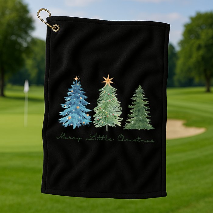Merry Little Christmas Tree Holiday Golf Towel